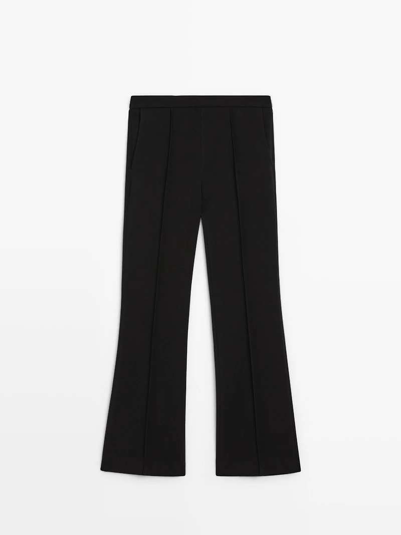 Pantalon en crêpe avec couture apparente