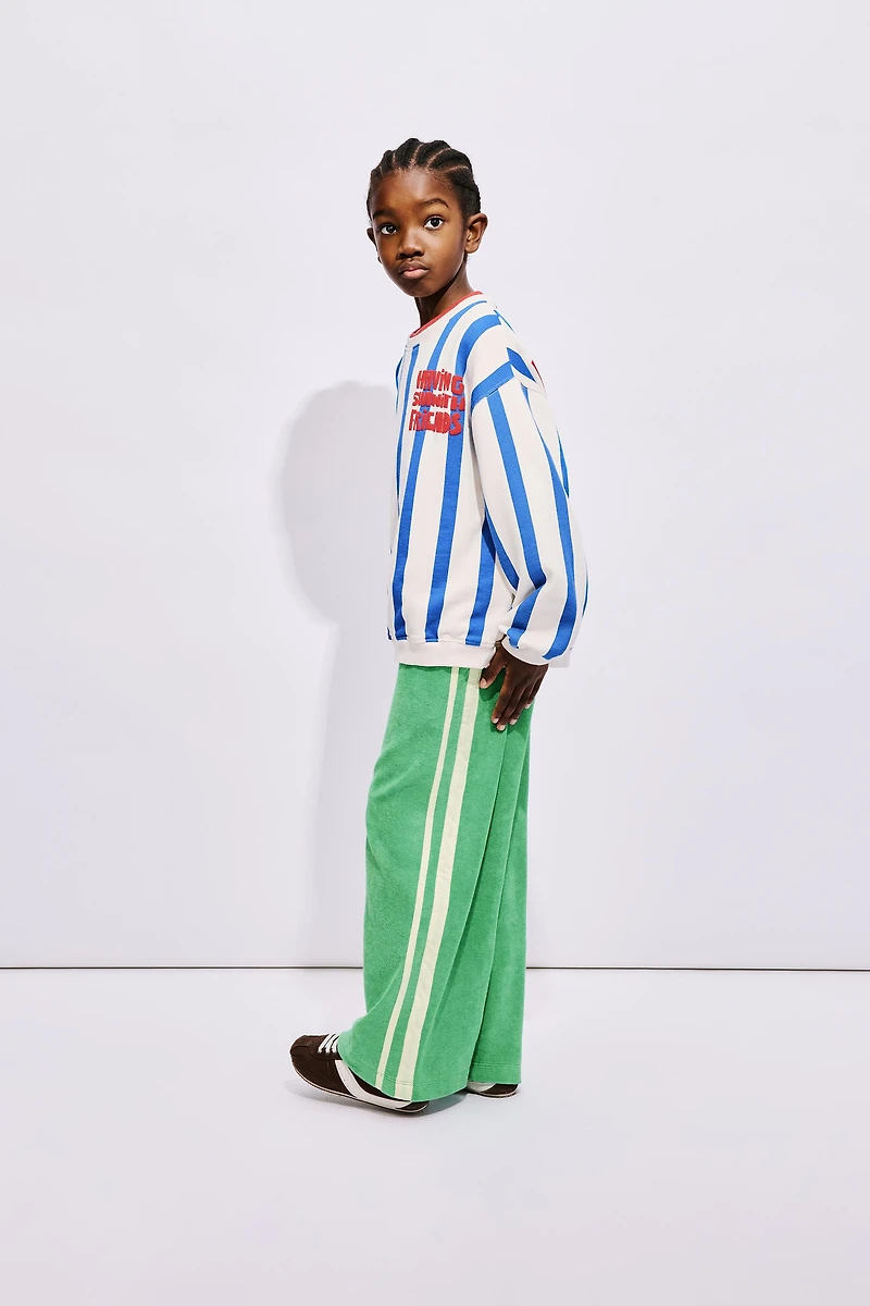 WIDE LEG TOWEL EFFECT PANTS