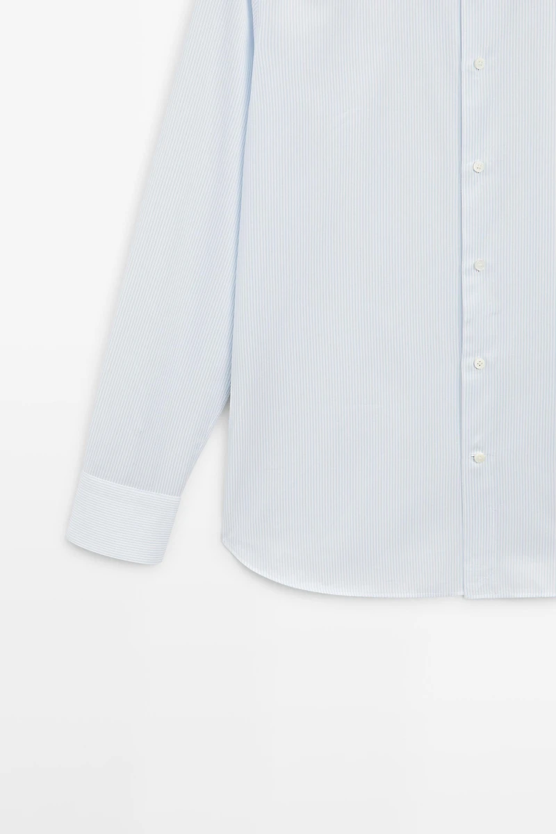 Slim fit 100% cotton double stripe shirt