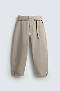 WIDE BALLOON FIT PANTS WITH BELT
