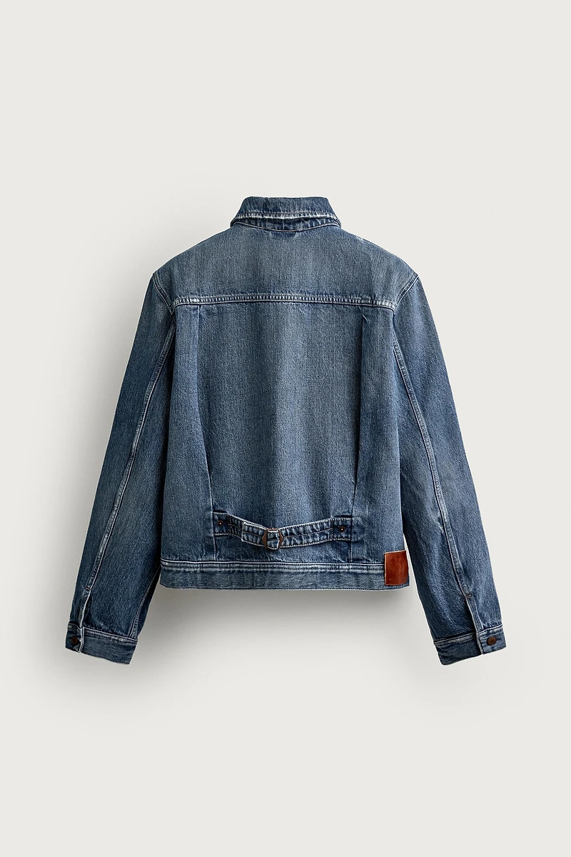 RELAXED FIT DENIM JACKET WITH TABS