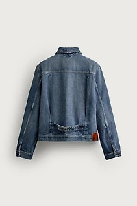 RELAXED FIT DENIM JACKET WITH TABS