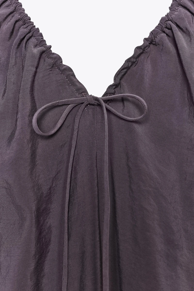 FLOWY RUFFLED V-NECK MIDI DRESS