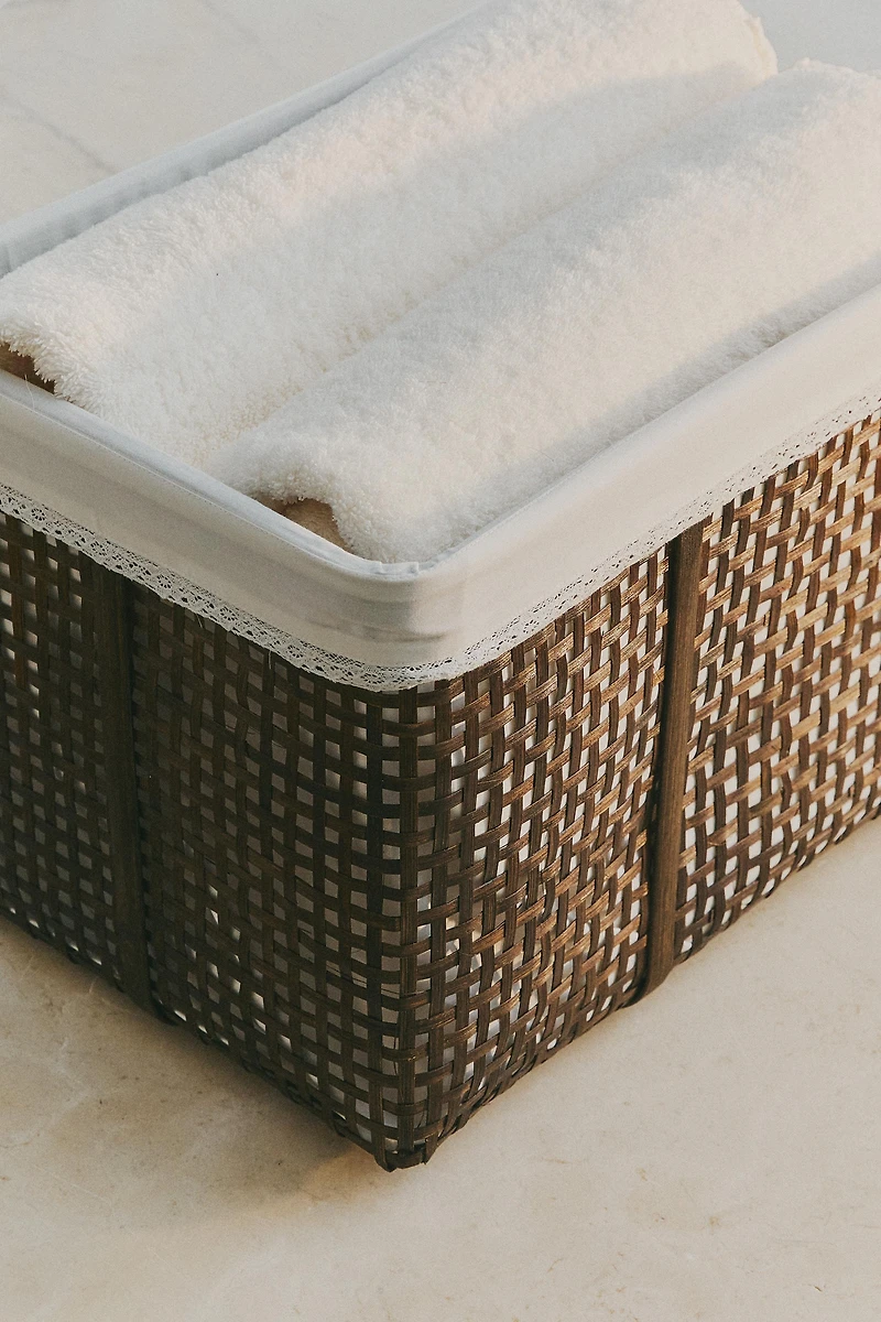 BAMBOO LACE TRIM BASKET