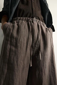 100% LINEN RELAXED FIT PANTS