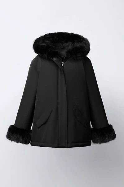 FAUX FUR HOODED PARKA