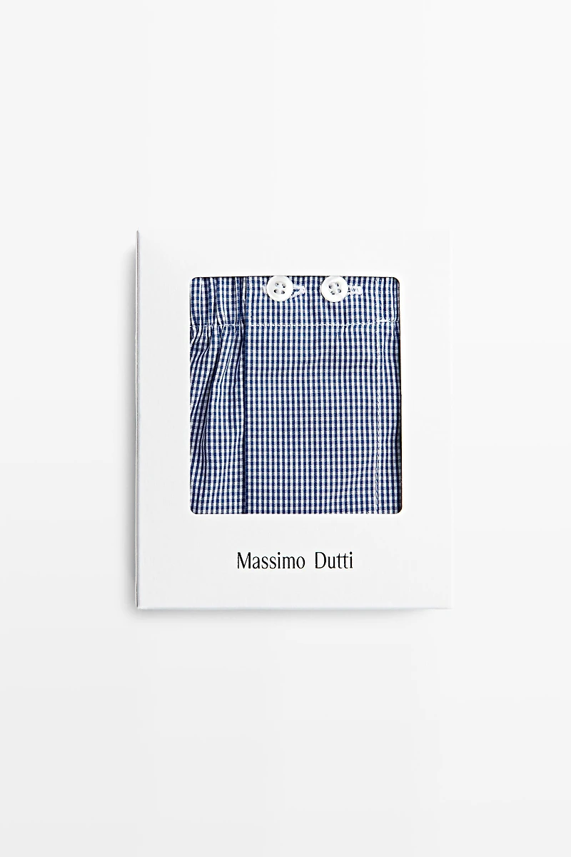 100% cotton micro-check boxers