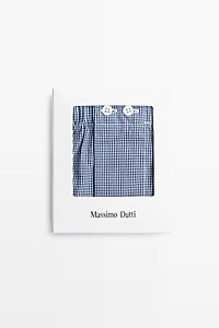 100% cotton micro-check boxers