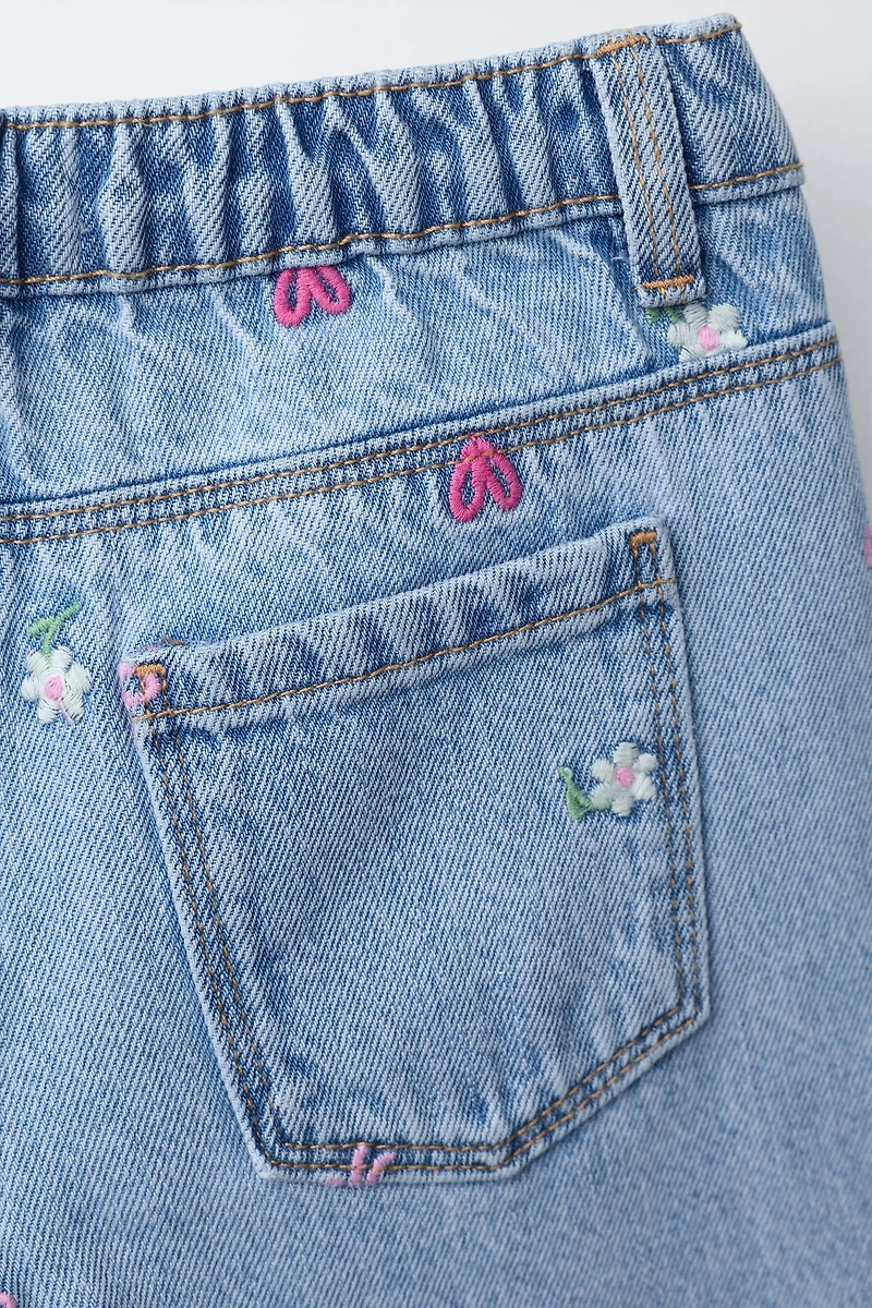 EMBROIDERED CULOTTE JEANS