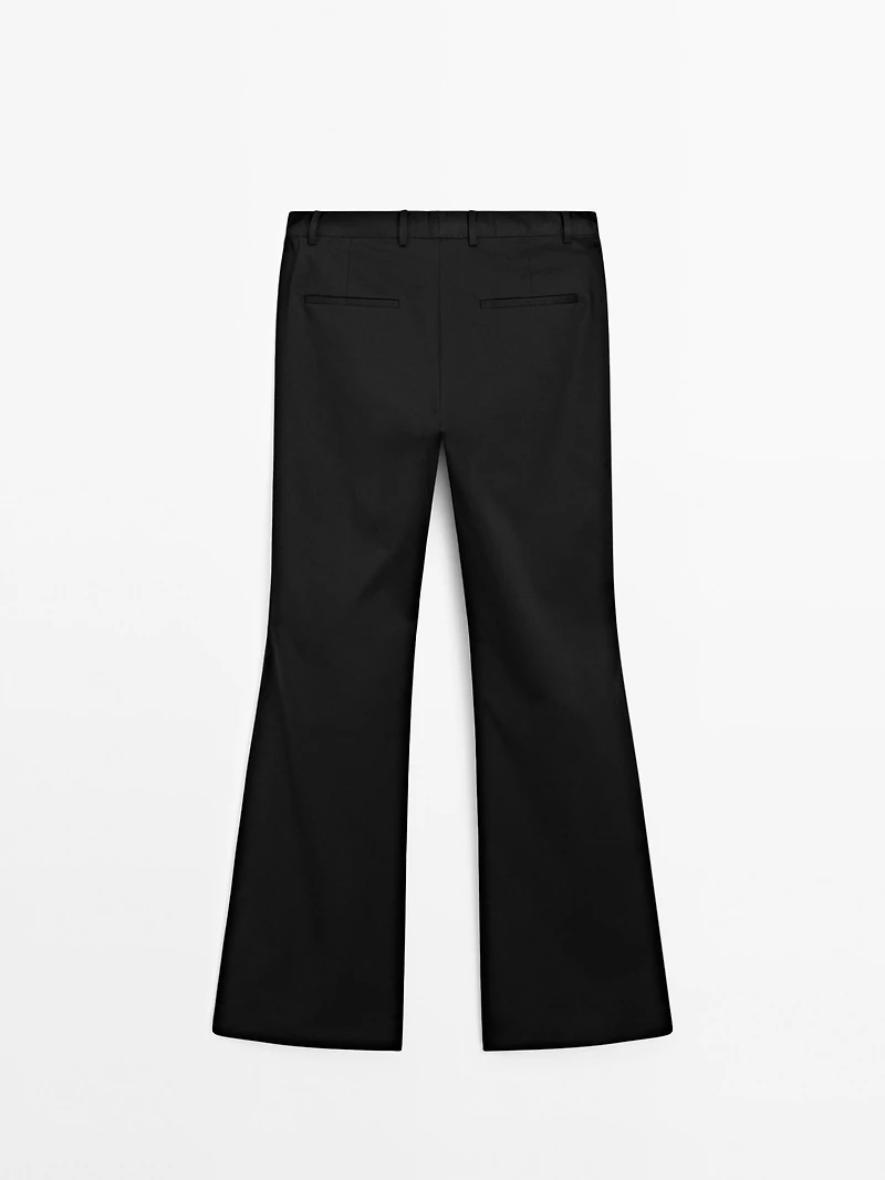 Satin flared fit trousers