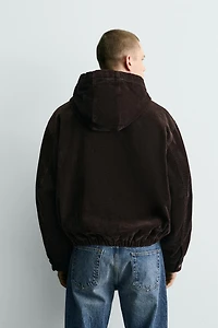 CORDUROY HOODIE FIREMAN CLASP JACKET