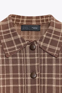 PLAID KNIT CARDIGAN