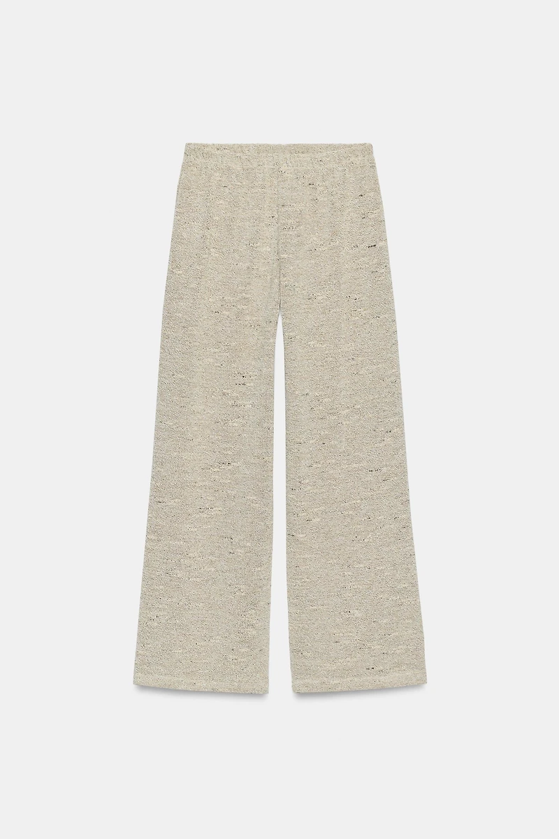 WIDE LEG TEXTURED PANTS
