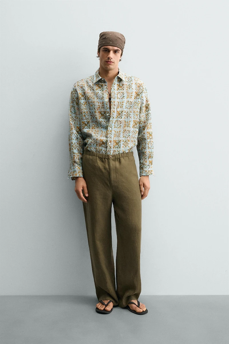 RELAXED FIT GEOMETRIC PRINT SHIRT