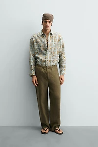 RELAXED FIT GEOMETRIC PRINT SHIRT