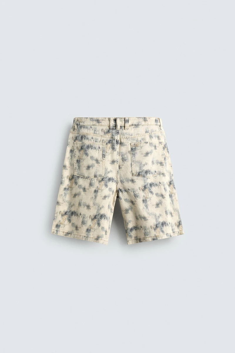 SHORT RELAXED FIT À IMPRIMÉ ABSTRAIT