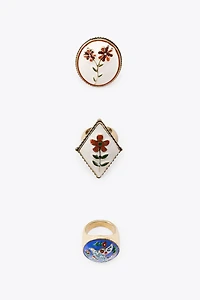 3-PACK OF FLOWER AND BIRD RINGS