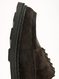 Moc toe split suede shoes