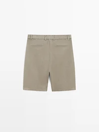 Linen blend Bermuda shorts