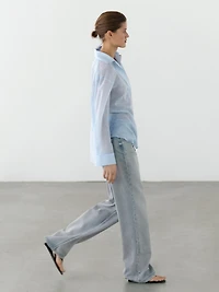 Flowing 100% cotton shirt with collar detail