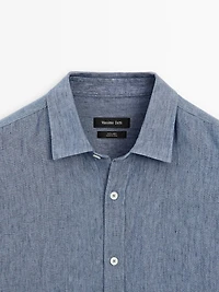 Chemise regular délavée en lin