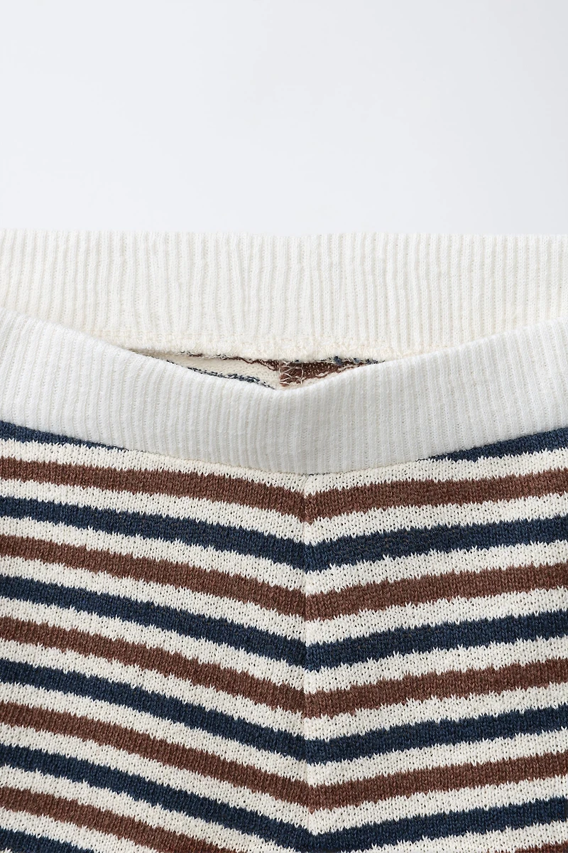 KNIT STRIPED SHORTS