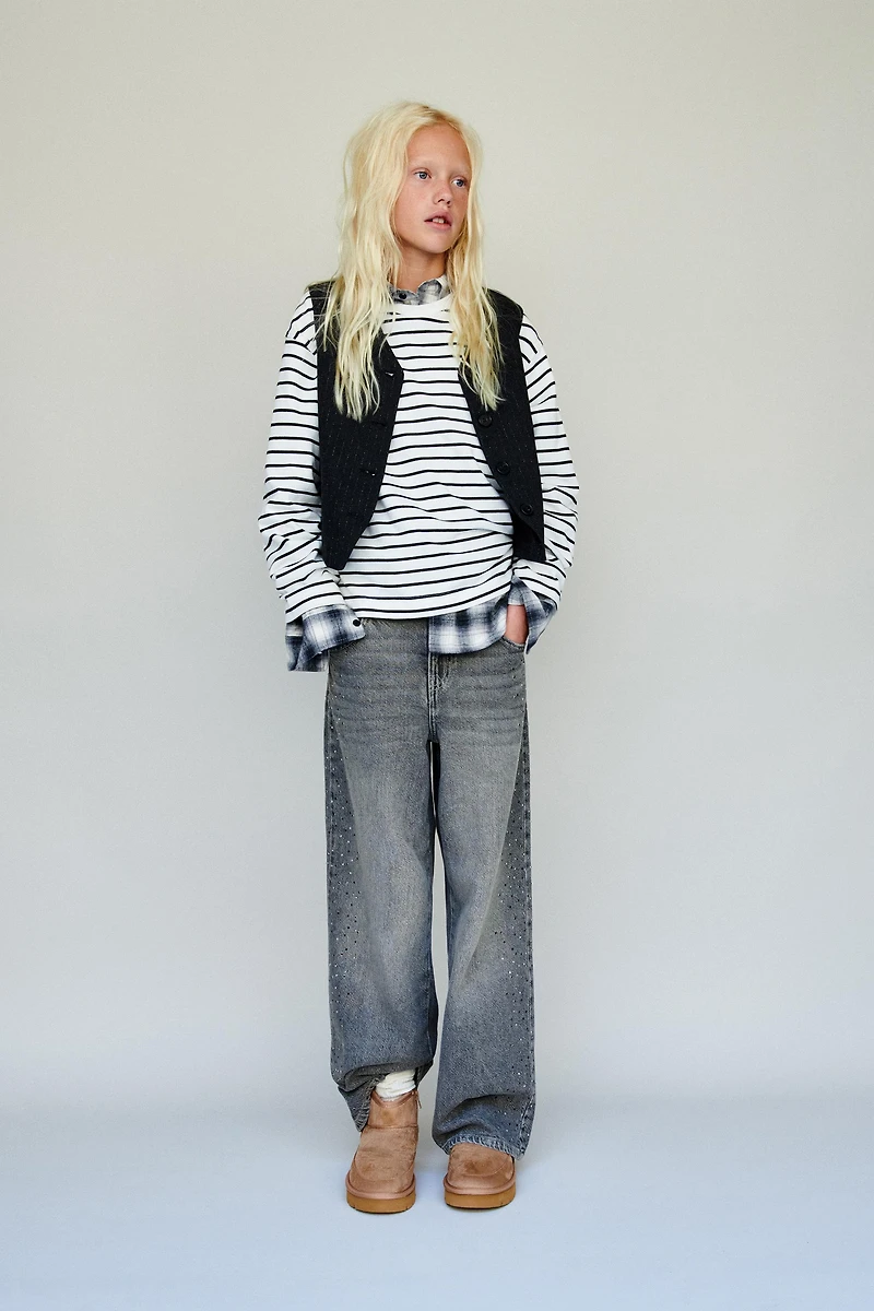 SPARKLY PINSTRIPE VEST