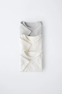 THREE-PACK OF SHORT SLEEVE BODYSUITS WITH TWIGS