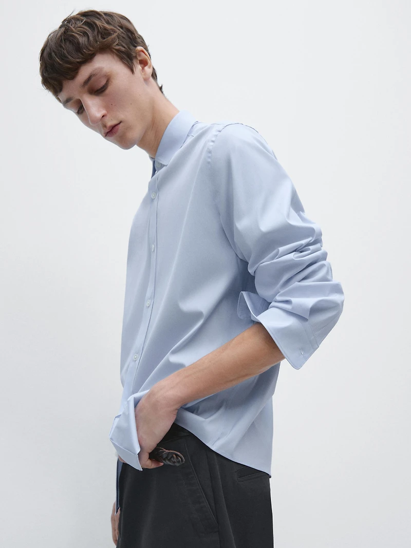Cotton blend stretch shirt