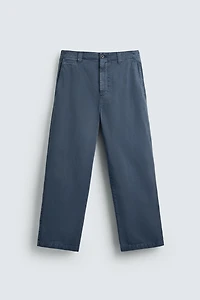 WASHED STRAIGHT FIT CHINO PANTS