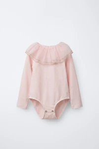 DOUBLE TULLE COLLAR BODYSUIT