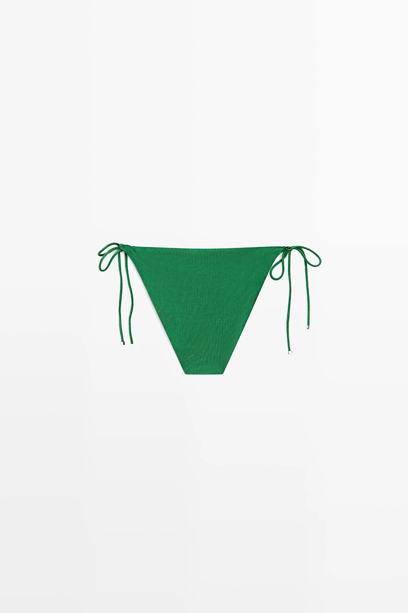 Bas de bikini à nœud brillant