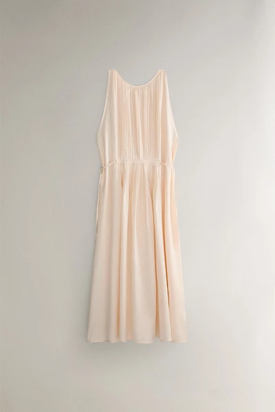 PLEATED SATEEN NIGHTGOWN