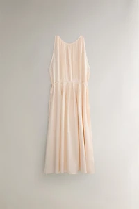 PLEATED SATEEN NIGHTGOWN