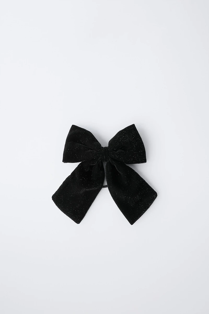 SPARKLY VELVET BOW HAIR TIE