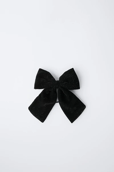 SPARKLY VELVET BOW HAIR TIE