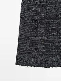 Top encolure américaine en maille chinée
