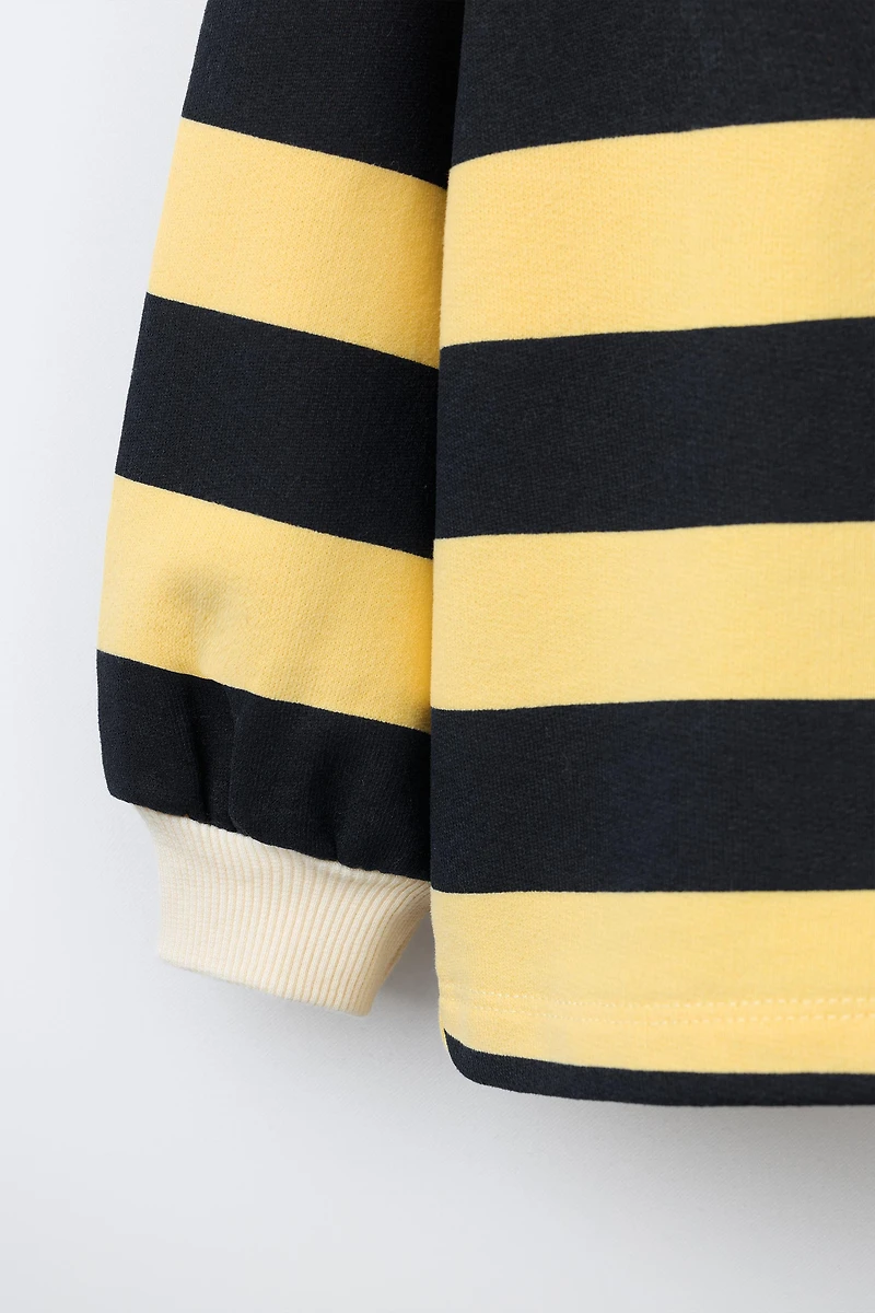 STRIPED POLO SWEATSHIRT