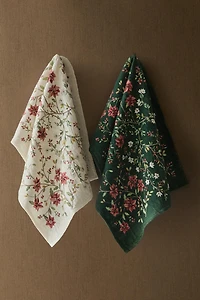LOT TORCHONS COTON JACQUARD NOËL (LOT DE 2)