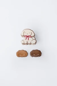 PACK OF THREE DOG HAIR CLIPS