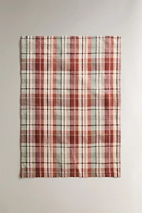SET OF IRREGULAR CHECK COTTON KITCHEN TOWELS (SET OF 2)