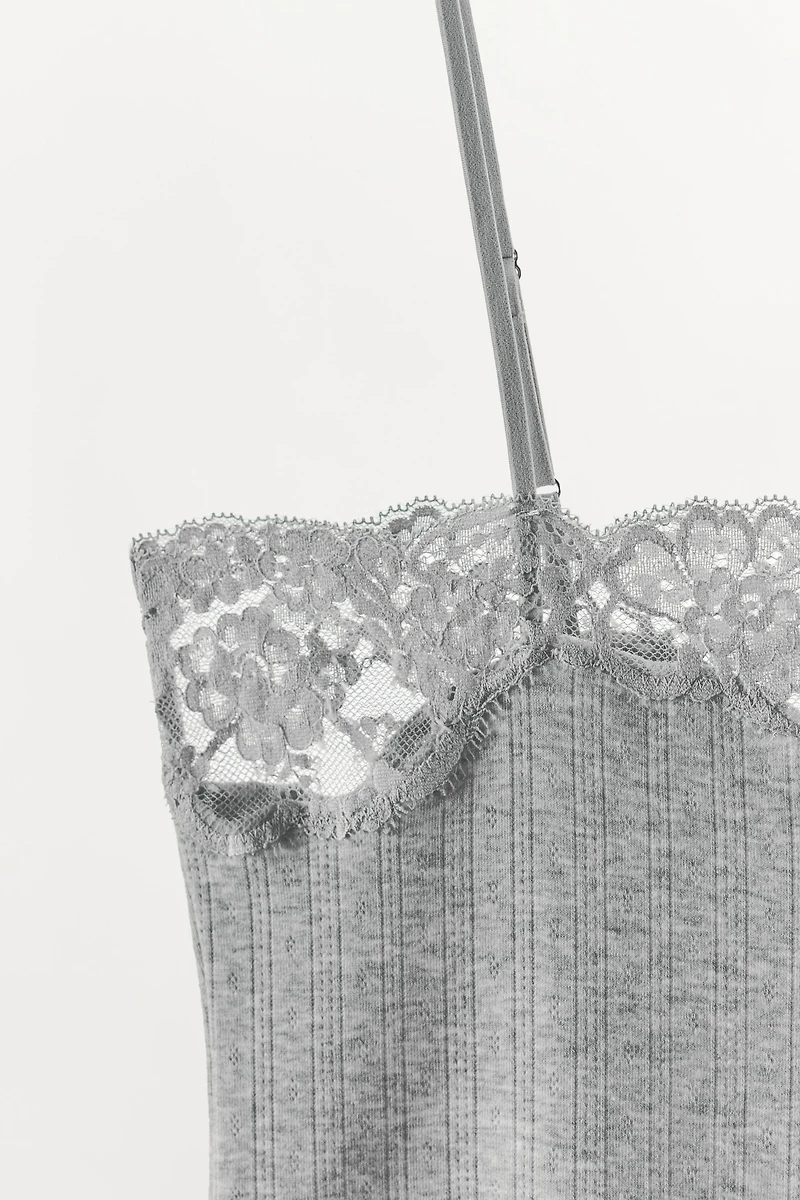 POINTELLE LACE TOP