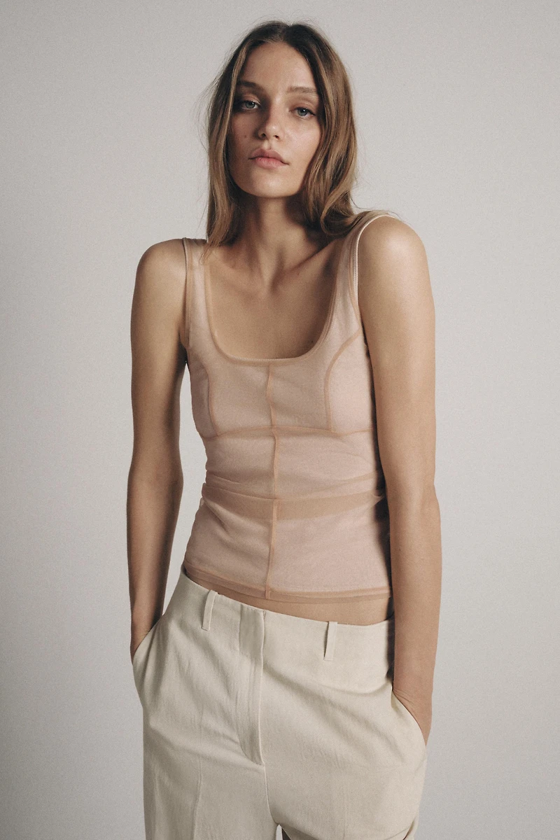 TULLE STITCHING TOP