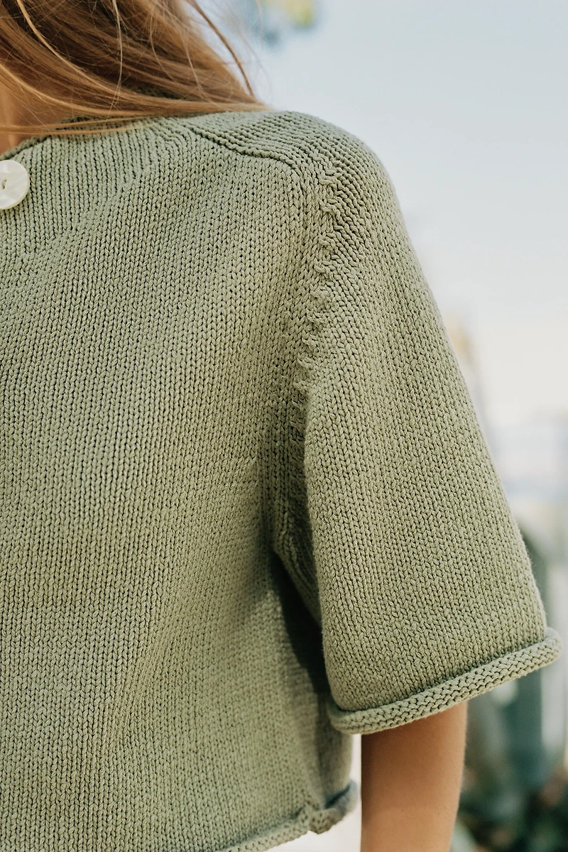 GILET EN MAILLE À MANCHES 3/4