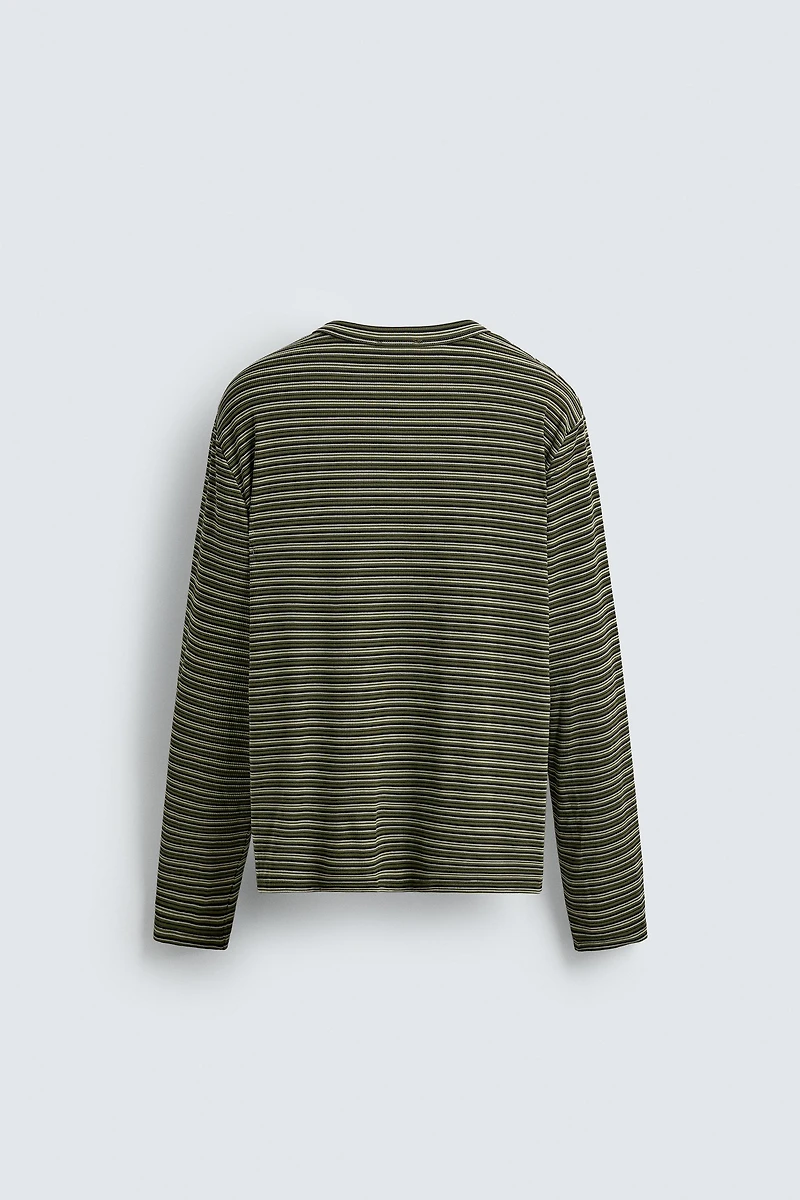 STRIPED HENLEY T-SHIRT