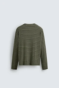STRIPED HENLEY T-SHIRT