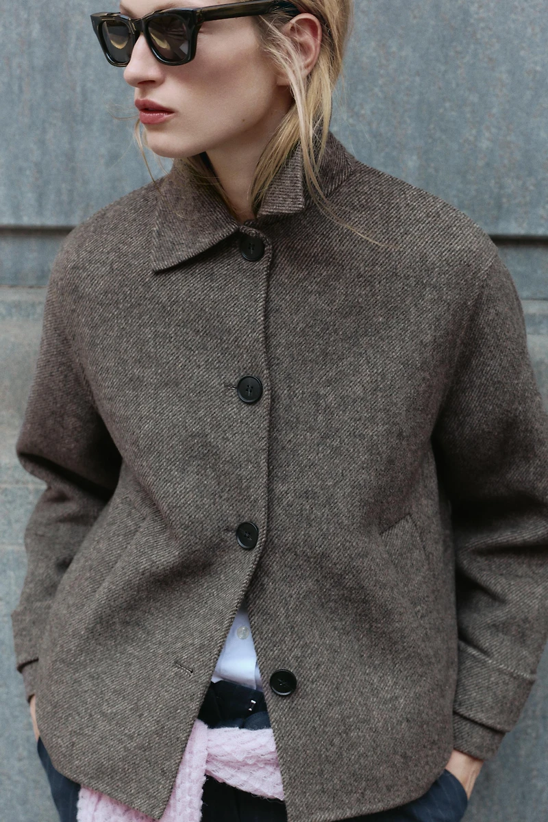 HERRINGBONE SHORT COAT