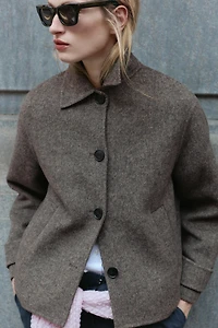 HERRINGBONE SHORT COAT