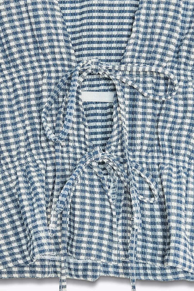 GINGHAM TIE TOP