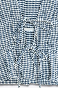 GINGHAM TIE TOP